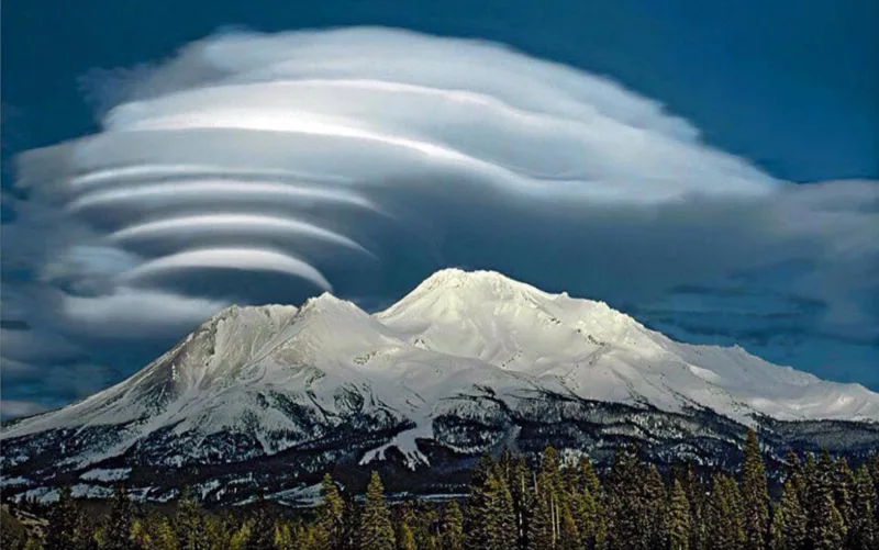 Mount Shasta with UFO clouds